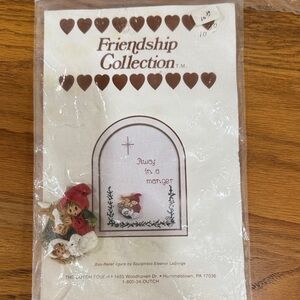 'Away in a Manger' Cross-Stitch Kit - Brown & White